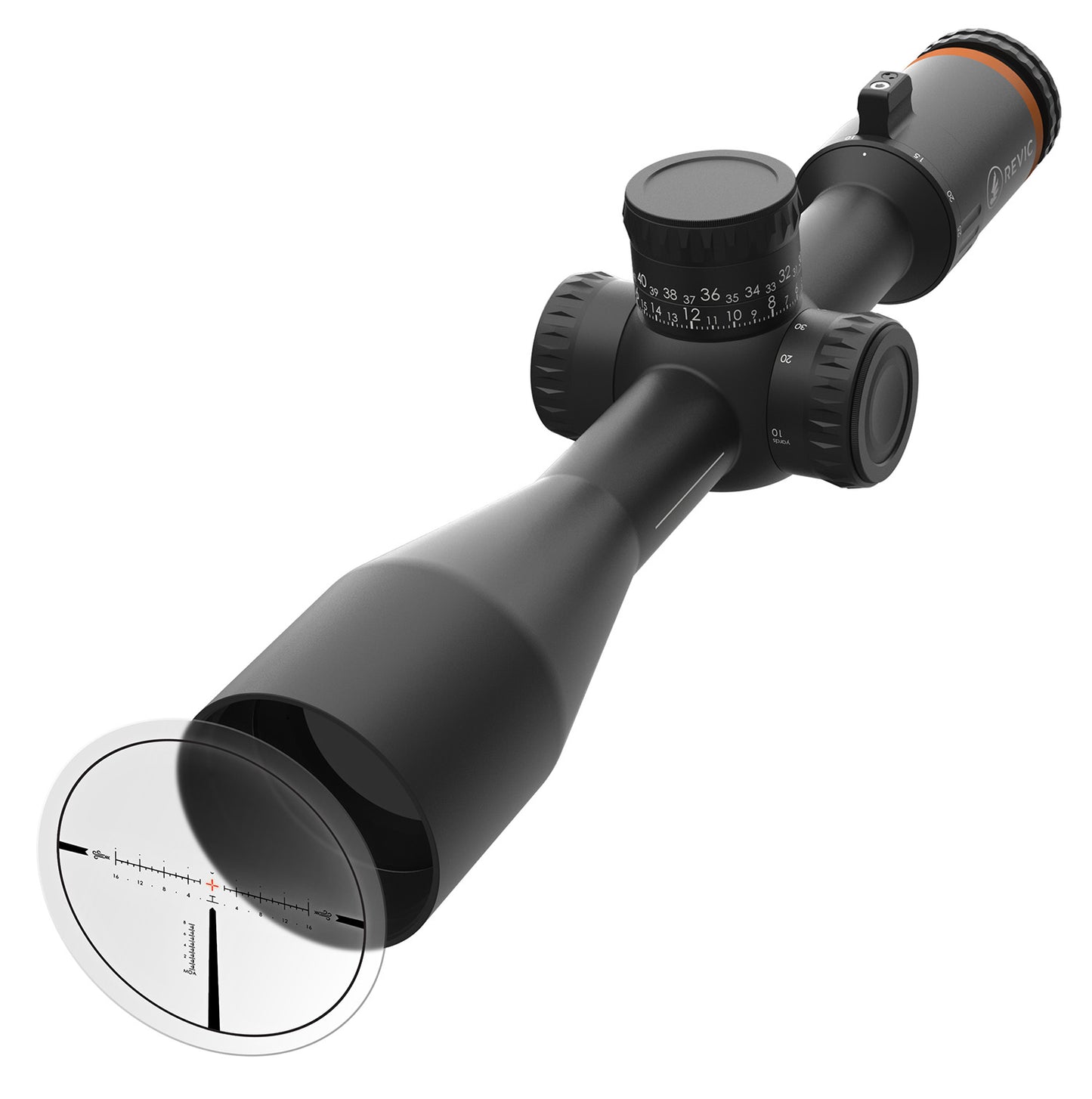 Gunwerks AYR2630 Revic Black 5-25x50mm, 30 mm Tube, Illuminated Red RH2 Reticle