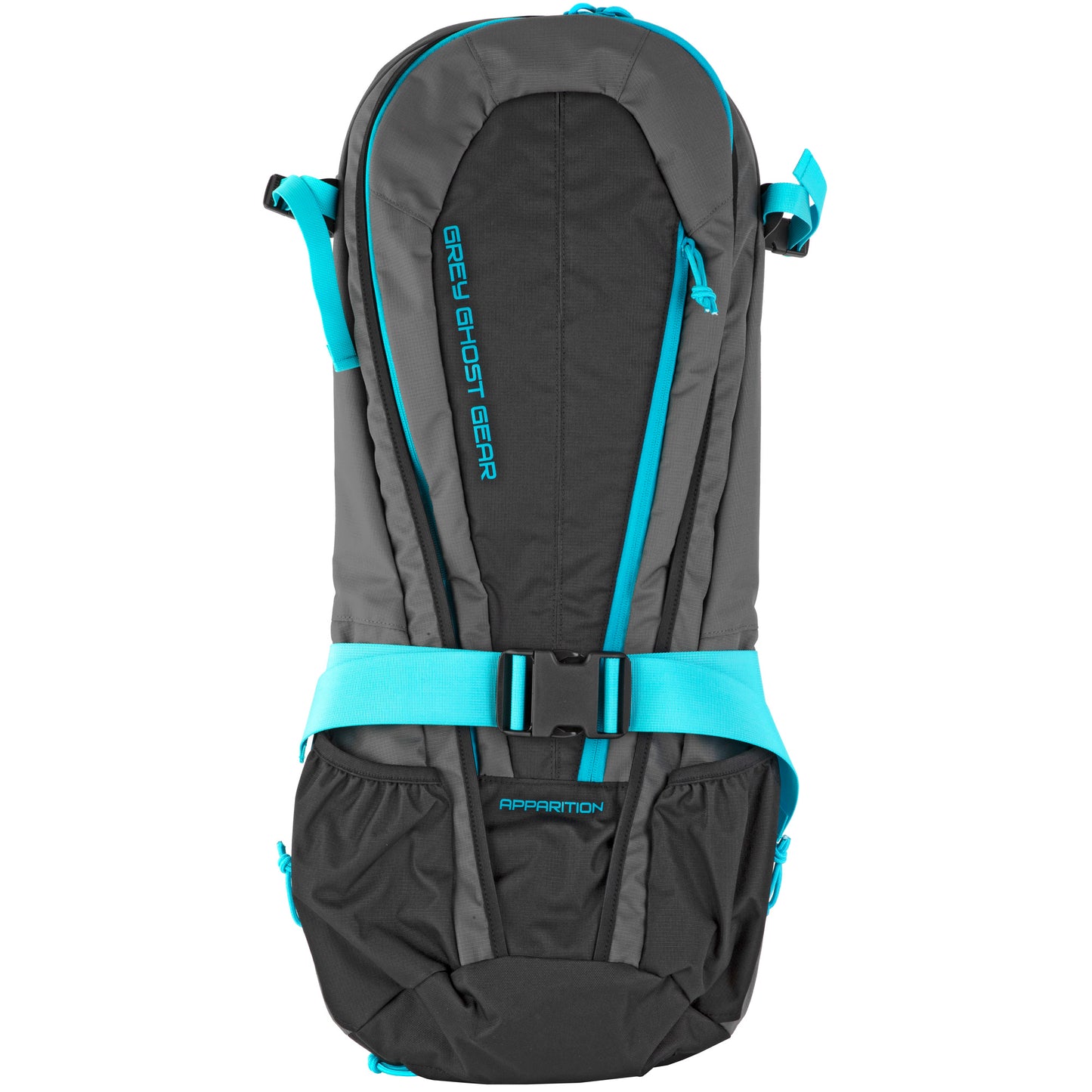 Grey Ghost Gear, Apparition SBR Bag, Backpack, Can Fit a 10.5" or Shorter SBR, Black w/ Cyan Zips, 27"H Without Extended Bottom/33"H With Extended Bottom X 12"W X 4"D