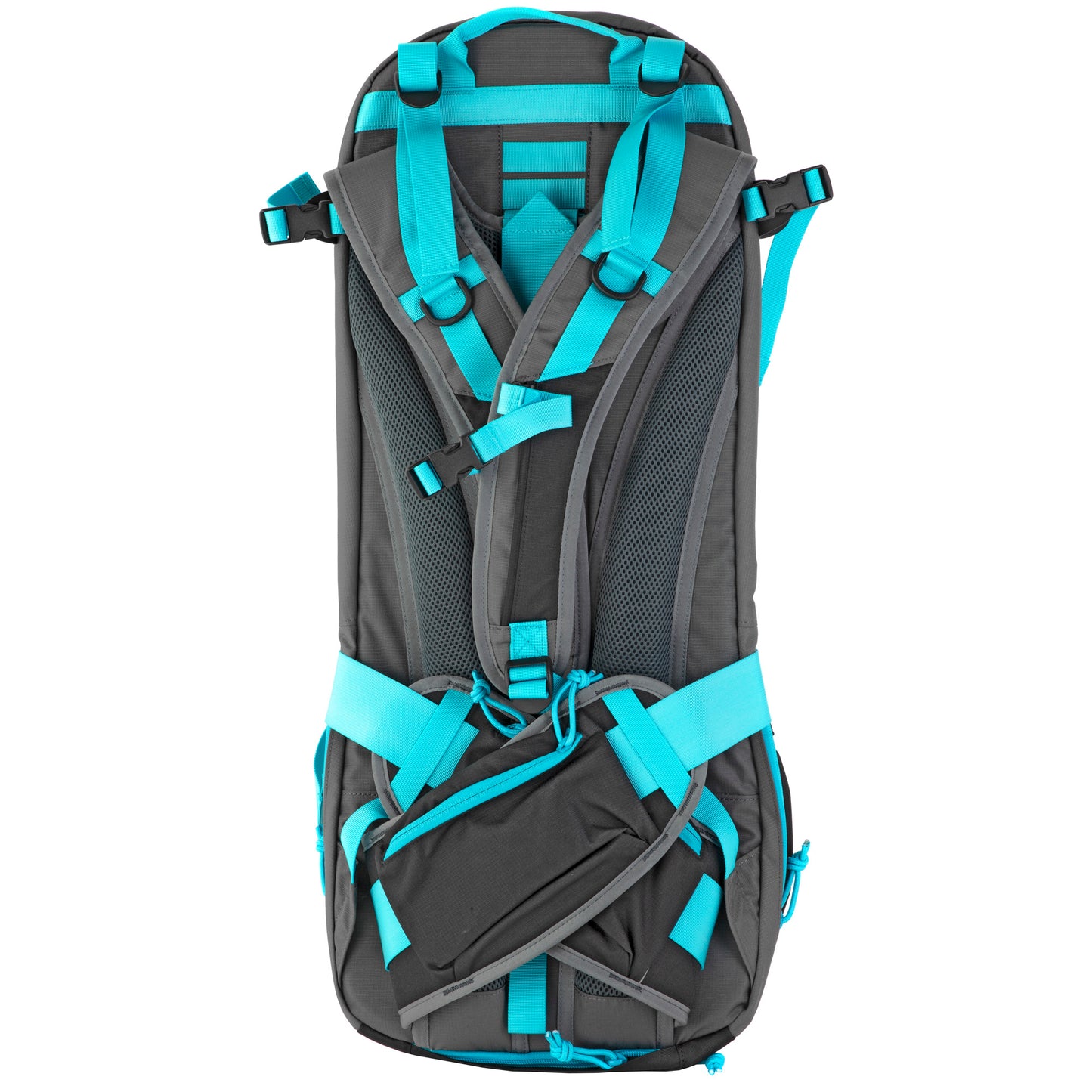Grey Ghost Gear, Apparition SBR Bag, Backpack, Can Fit a 10.5" or Shorter SBR, Black w/ Cyan Zips, 27"H Without Extended Bottom/33"H With Extended Bottom X 12"W X 4"D