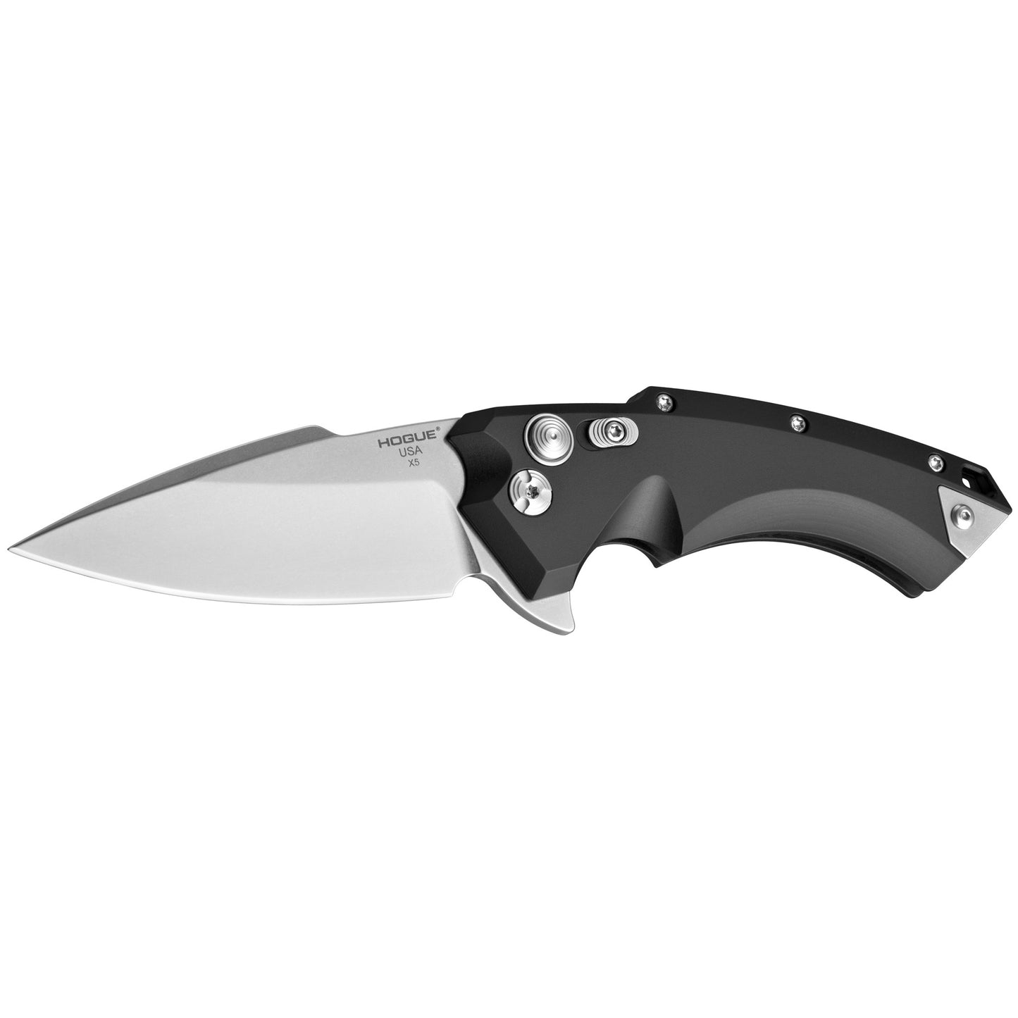 Hogue, X5, Folding Knife, CPM154 / Tumbled, Plain, 3.5", Aluminum / Black