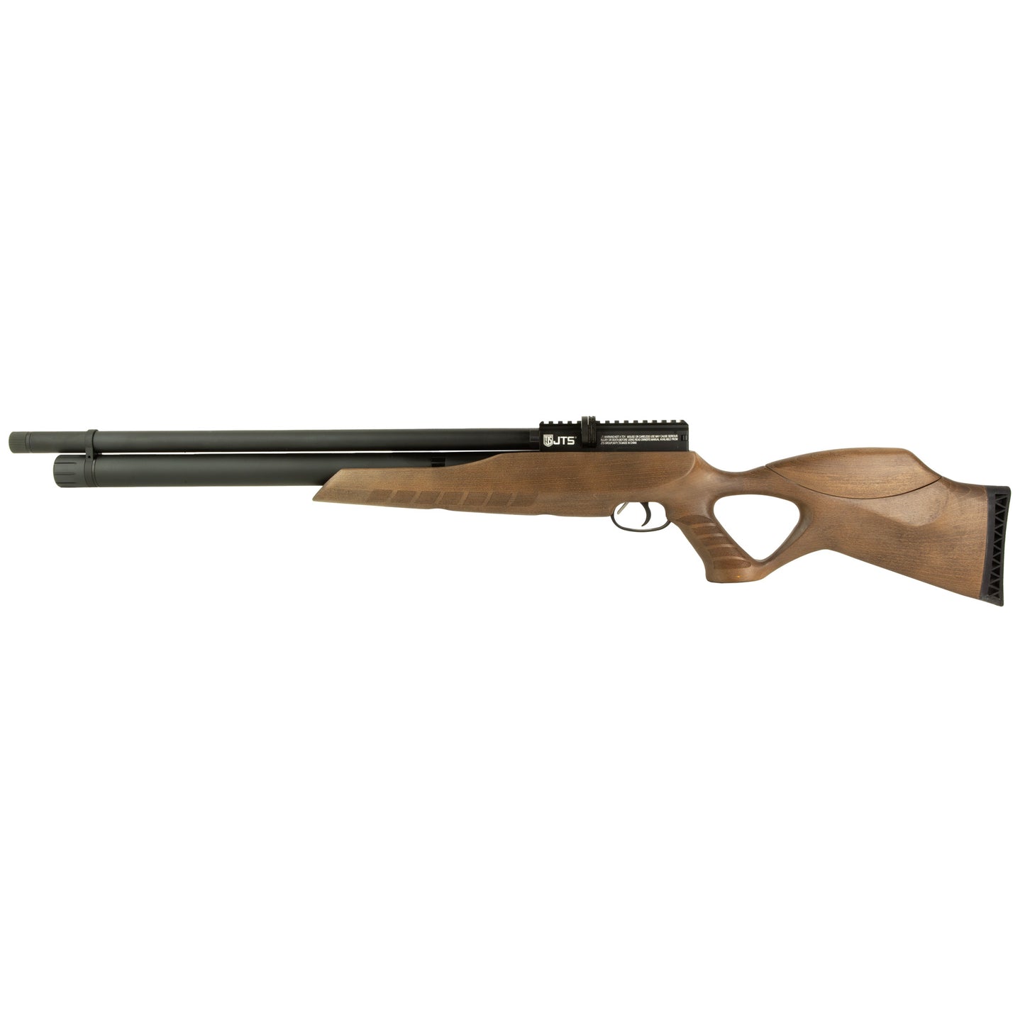 JTS Group, Airacuda Max Big Bore, Pre-Charged Pneumatic, .30 Caliber Pellet, 850 Feet Per Second, 18" Barrel, Matte Finish, Black, Thumbhole Wood Stock, 7 Rounds