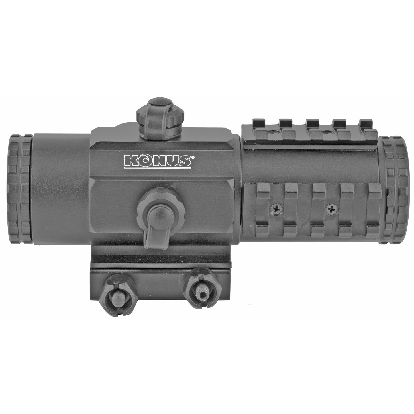 Konus, SightPro, PTS2 Dot Site, Rifle Scope, 3X30mm, 30mm Tube, 2.8 MOA Illuminated Semi Circle and Dot BDC Reticle, Matte Black Finish, Includes Lens Covers and Cleaning Cloth