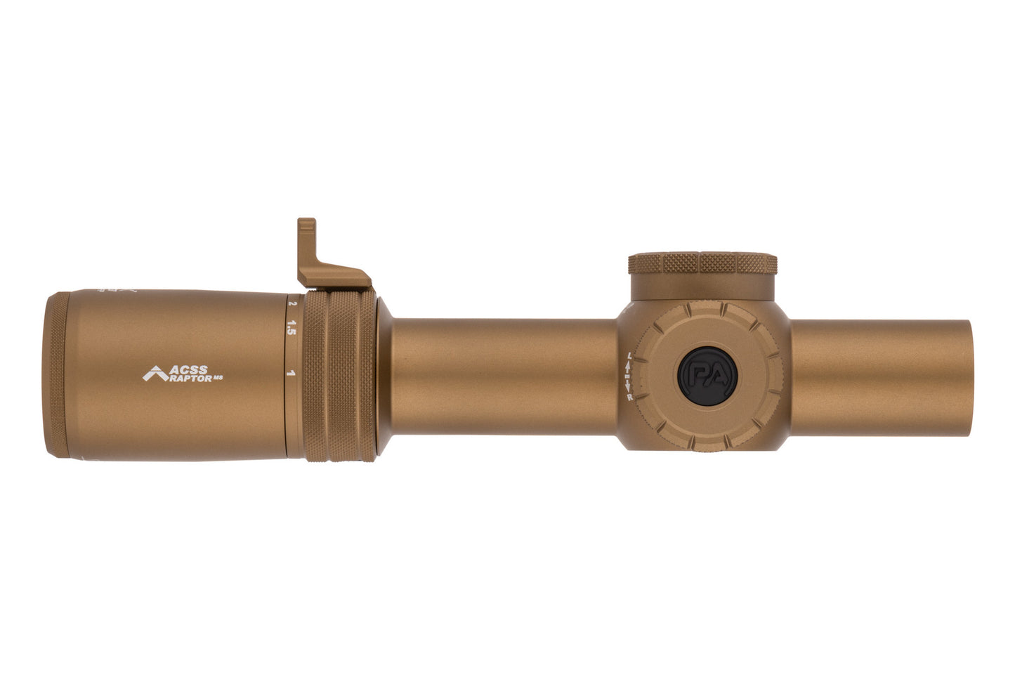 Primary Arms Compact PLxC 1-8x24 FFP Rifle Scope - Illuminated ACSS Raptor M8 Yard 5.56 / .308 Reticle - Flat Dark Earth