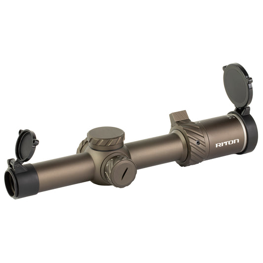 Riton Optics, 3 Series Tactix, Rifle Scope, 1-8X24mm, 30mm Tube, OT Illuminated Reticle, Second Focal Plane, Flat Dark Earth