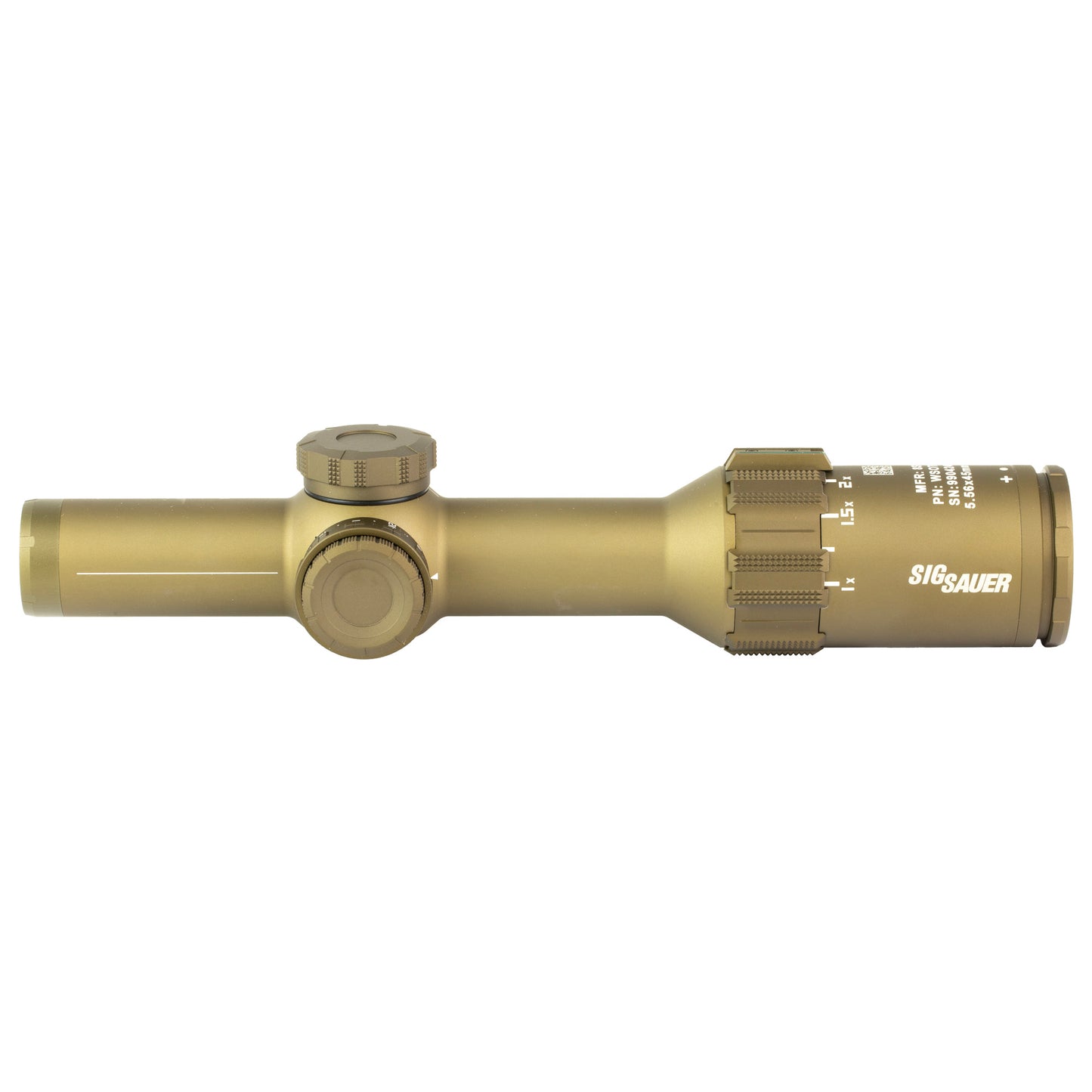 Sig Sauer, TANGO 6T, Rifle Scope, 1-6X24mm, First Focal Plane, DWLR 556 Illuminated Reticle, Capped Turrant, Flat Dark Earth, Includes Power Selector Throw Lever, Direct View Optic