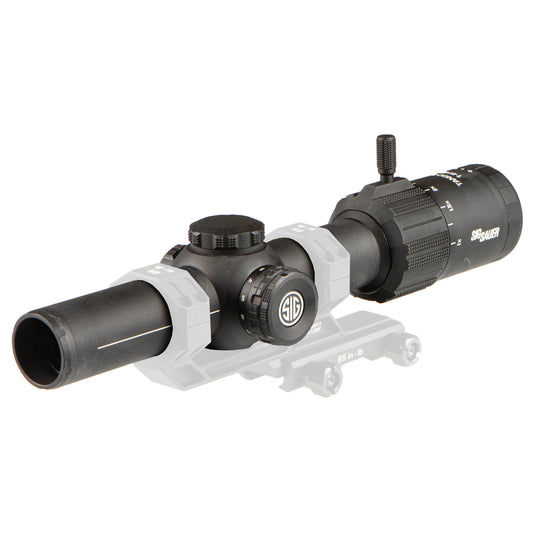 Sig Sauer, TANGO MSR, Rifle Scope, 1-6X24, Second Focal Plane, FL-6 HELLFIRE Reticle, Illuminated, 24mm Objective, 30mm Main Tube, Matte Finish, Black