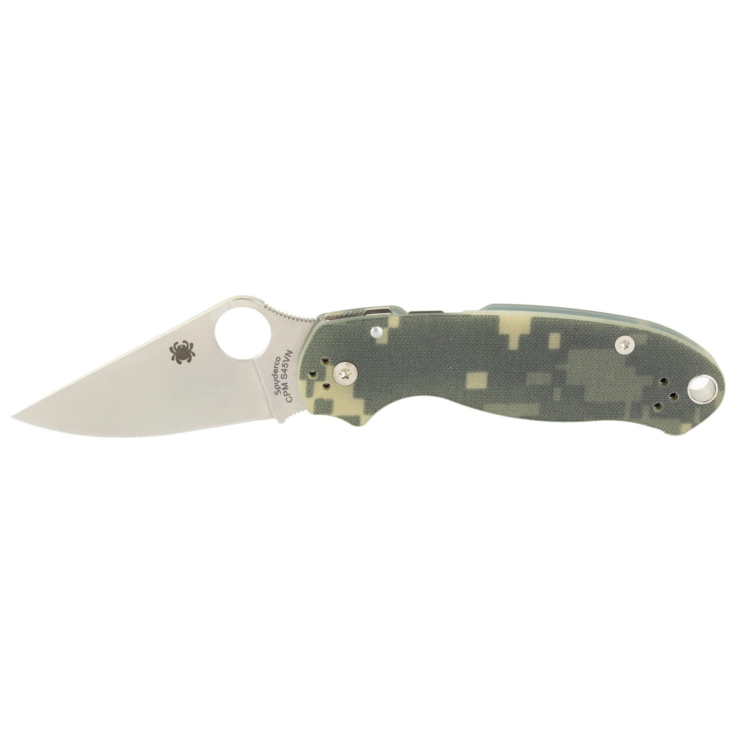 Spyderco, Para 3, 2.95" Folding Knife, CPM S45VN, Plain, CAMO G-10