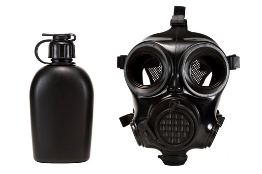 MIRA Safety CM-7M Military Gas Mask - Medium | Includes Pre-installed Hydration System & Canteen | CBRN Protection
