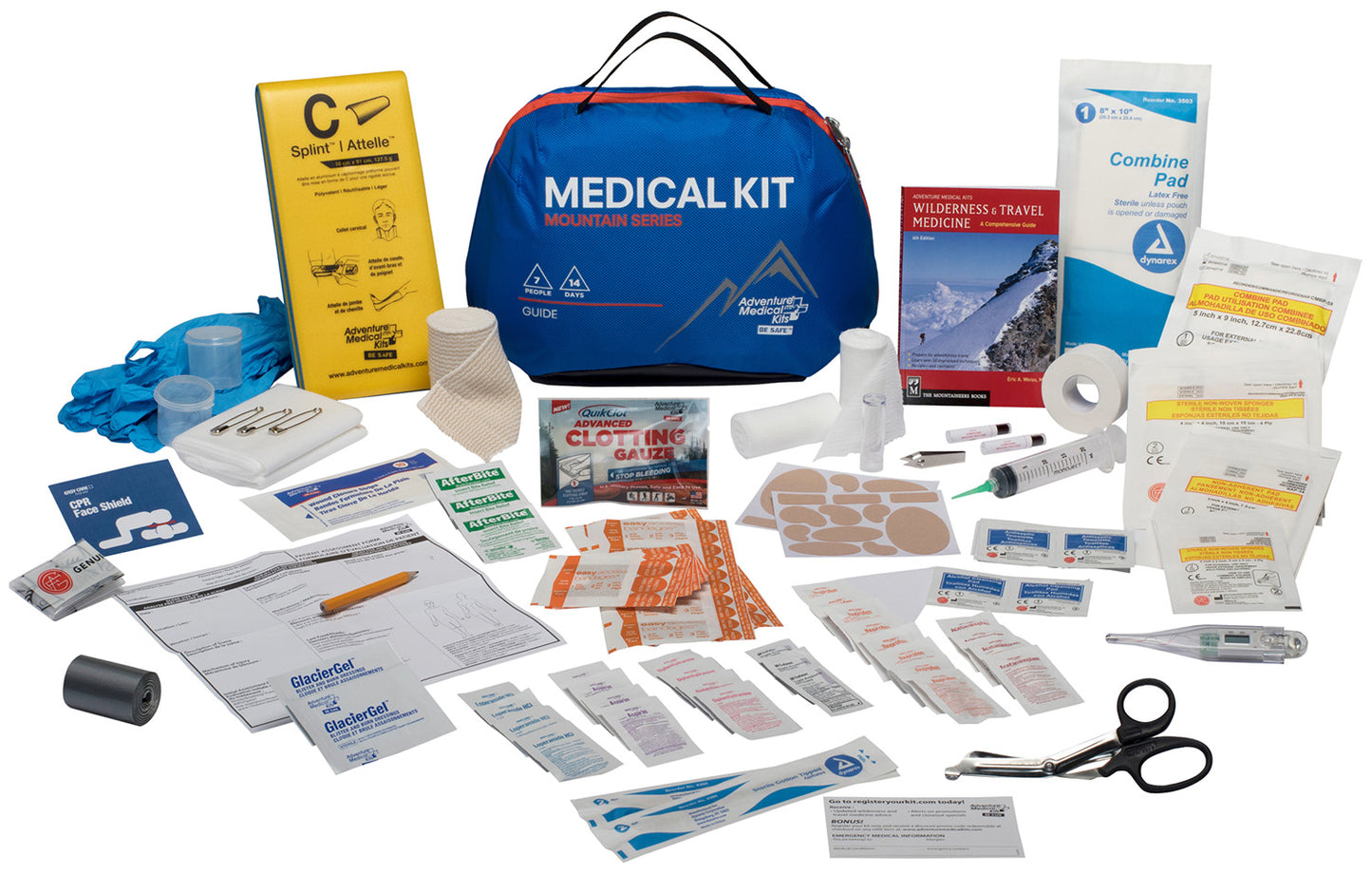 Adventure Medical Kits 01001007 Mountain Guide Treats Injuries/Illnesses Water Resistant Blue