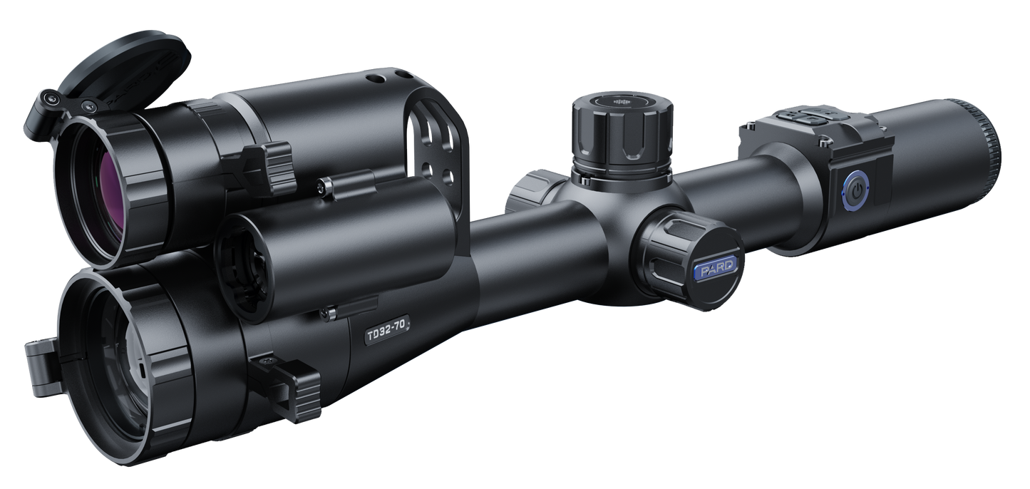 PARD TD32-70/850/L/F TD32 Multispectral Night Vision Rifle Scope Black 3-6.5x 70mm, 35 mm Multi Reticle Features Laser Rangefinder