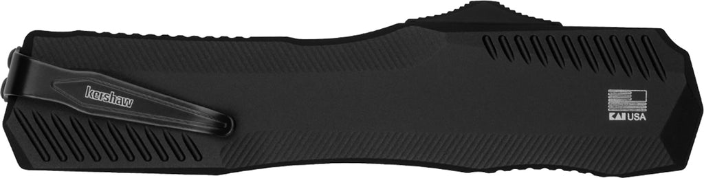 Kershaw 9000BLK Livewire Automatic 3.30" OTF Spear Point Plain Black DLC CPM MagnaCut Steel Blade, Black Anodized Aluminum Handle, Includes Pocket Clip