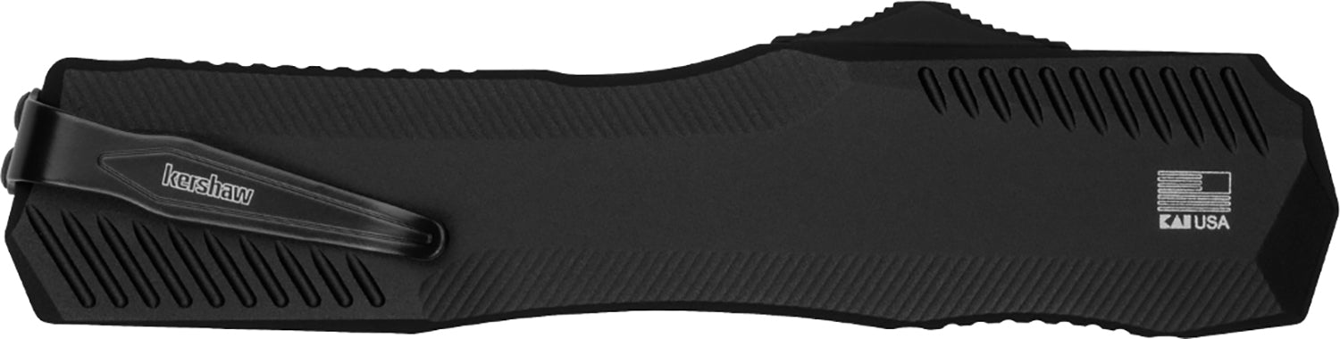 Kershaw 9000BLK Livewire Automatic 3.30" OTF Spear Point Plain Black DLC CPM MagnaCut Steel Blade, Black Anodized Aluminum Handle, Includes Pocket Clip