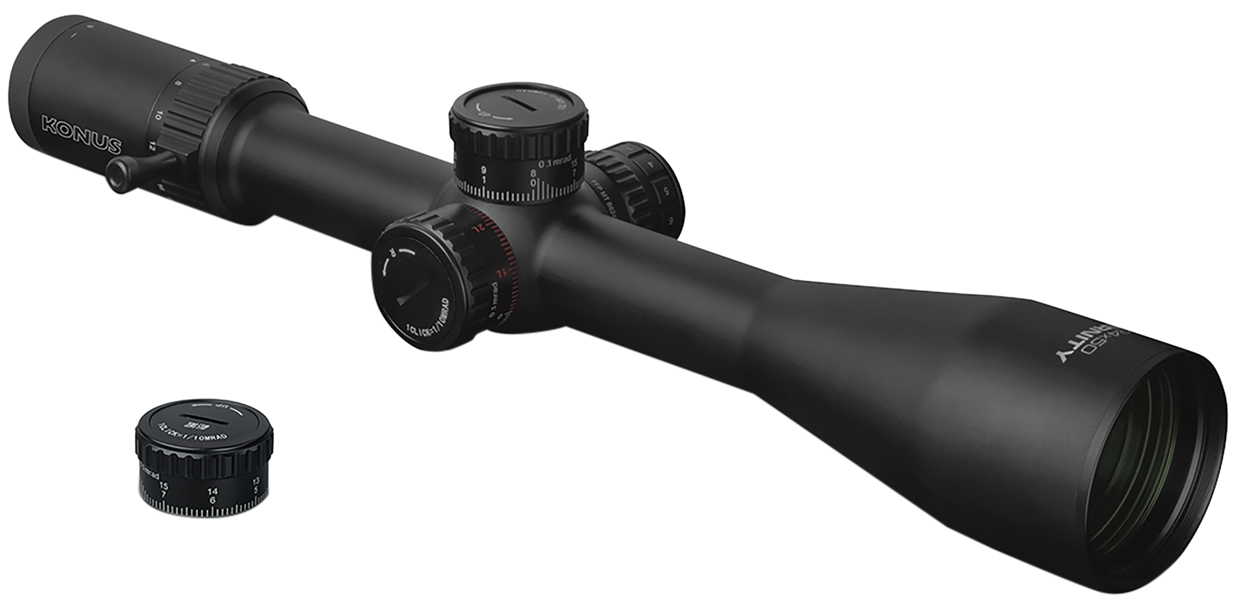 Konus 7295 Eternity Black 6-24x50mm Illuminated Red Engraved PRS Ballistic Reticle