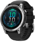 Garmin 0100302502 Fenix E AMOLED Edition Stainless Steel/Black Band AMOLED Display Compatible w/ iPhone/Android