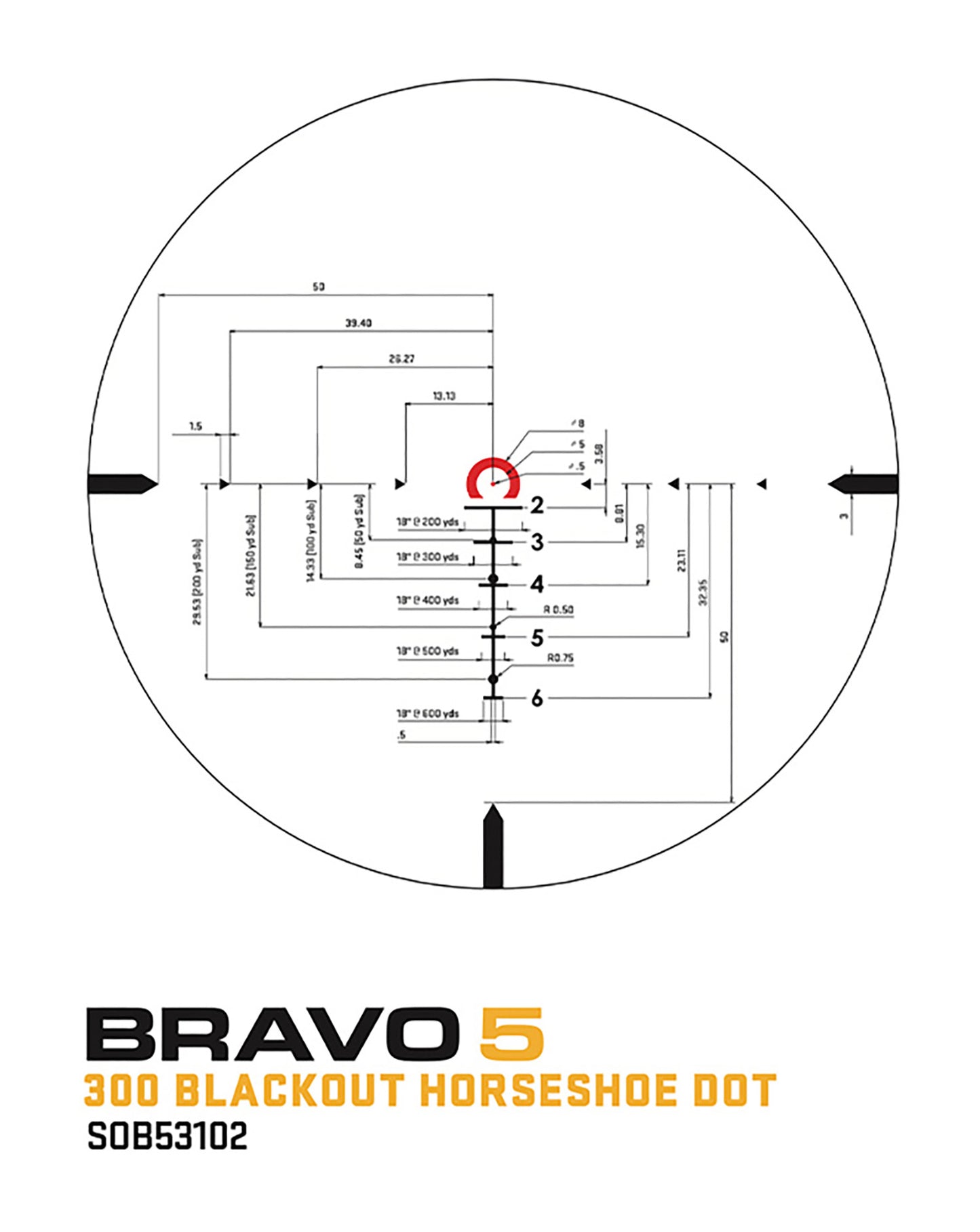Sig Sauer Electro-Optics SOB53102 Bravo 5 X 32MM Battle Sight Black Anodized Red Horseshoe Dot Illuminated 300 BO Reticle
