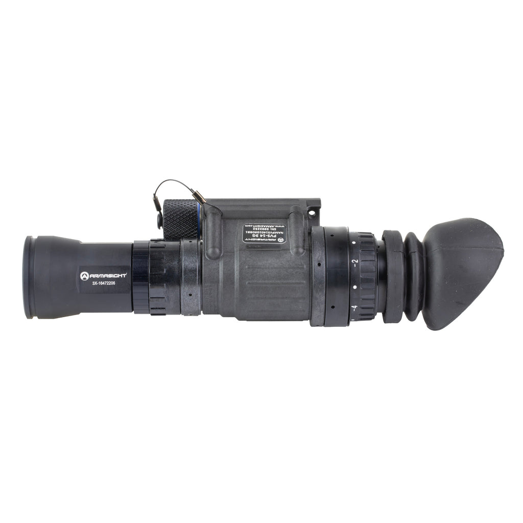 Armasight, PVS-14 Gen 3 White Phosphor, Night Vision Monocle, Matte Finish, Black, 1800+ FOM Elbit YH IIT, Manual Gain, 3x Magnifier Lens, Sacrificial Window, J-Arm Mount, Skullcrusher Head Mount Assembly, Soft Carrying Case