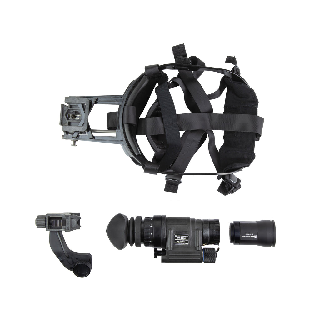 Armasight, PVS-14 Gen 3 White Phosphor, Night Vision Monocle, Matte Finish, Black, 1800+ FOM Elbit YH IIT, Manual Gain, 3x Magnifier Lens, Sacrificial Window, J-Arm Mount, Skullcrusher Head Mount Assembly, Soft Carrying Case