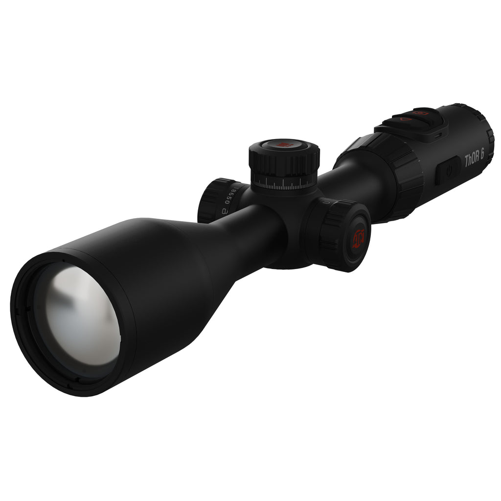 ATN Corp, ThOR 6 Elite, Thermal Rifle Scope, 3-24X Magnification, 50mm Objective, 30mm Main Tube, Multiple Reticles, Black, Includes Carry Case and Charging Cable