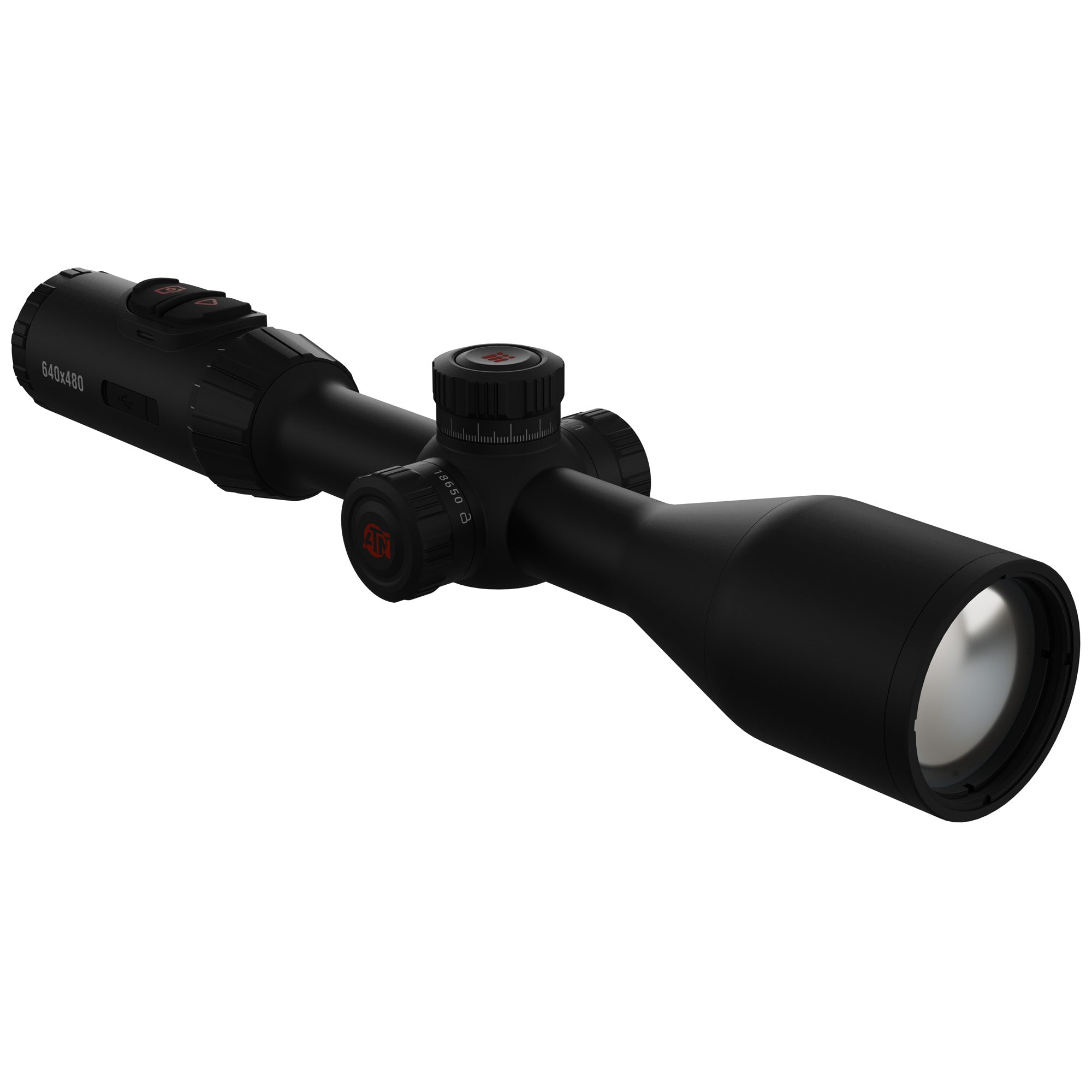 ATN Corp, ThOR 6 Elite, Thermal Rifle Scope, 3-24X Magnification, 50mm Objective, 30mm Main Tube, Multiple Reticles, Black, Includes Carry Case and Charging Cable