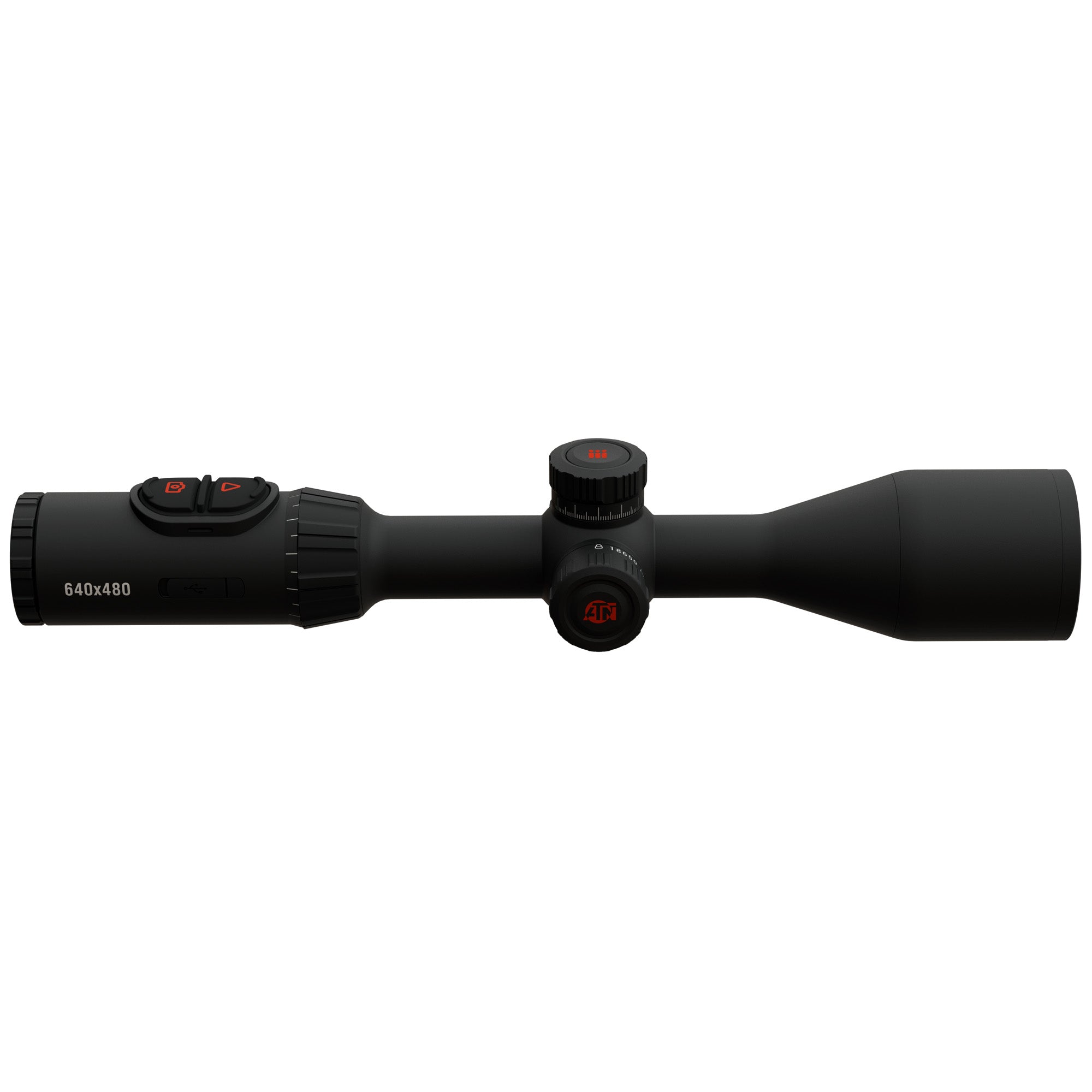 ATN Corp, ThOR 6 Elite, Thermal Rifle Scope, 3-24X Magnification, 50mm Objective, 30mm Main Tube, Multiple Reticles, Black, Includes Carry Case and Charging Cable
