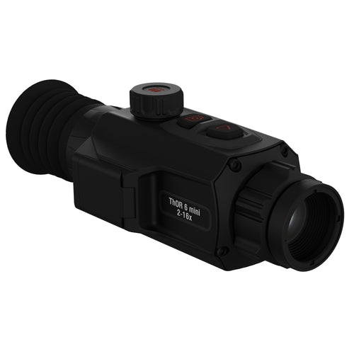 ATN Corp, ThOR 6 Mini, Thermal Rifle Scope, 2-16X Magnification, 15mm Objective, Multiple Reticles, Black, Includes Carry Case and Charging Cable