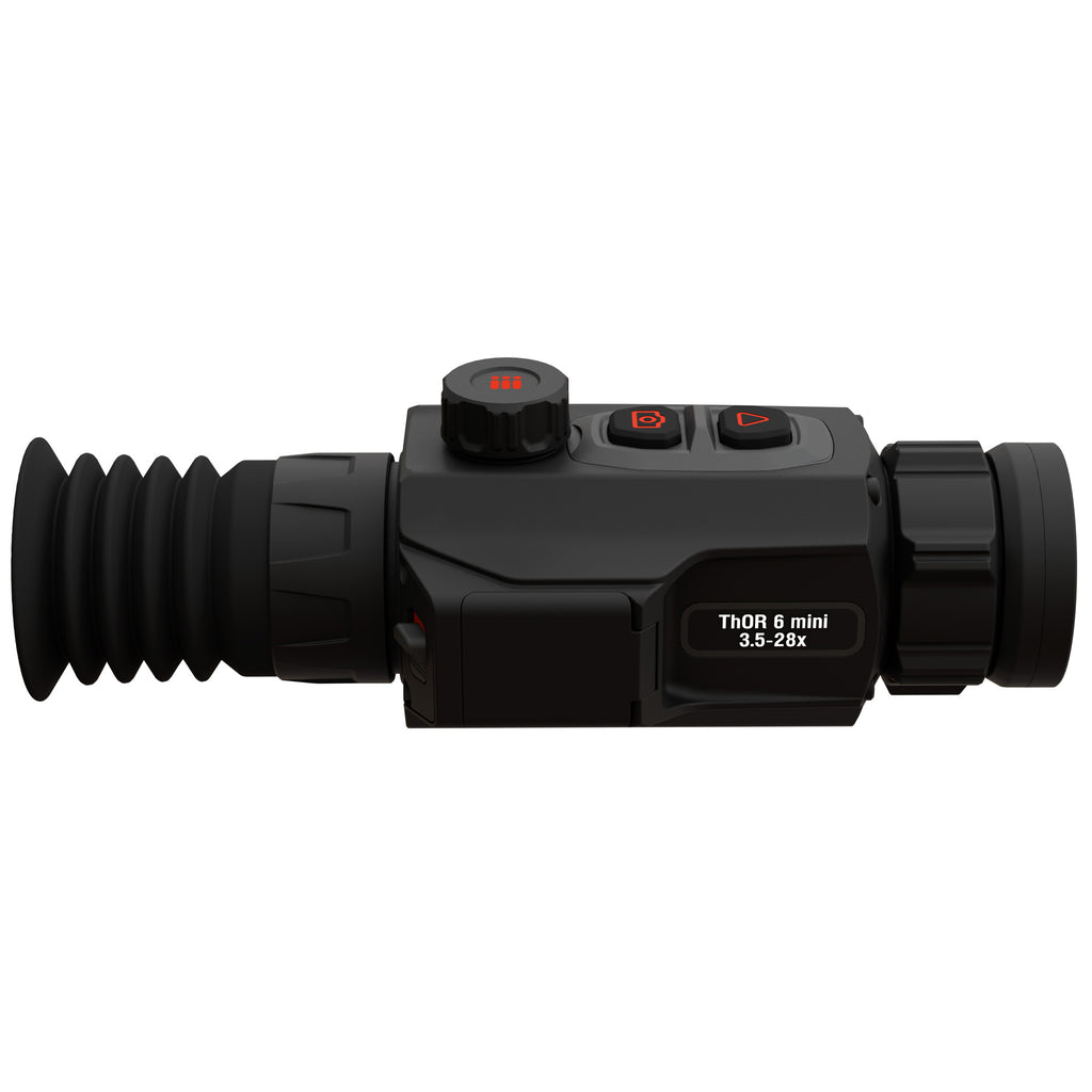 ATN Corp, ThOR 6 Mini, Thermal Rifle Scope, 3.5-28X Magnification, 35mm Objective, Multiple Reticles, Black, Includes Carry Case and Charging Cable