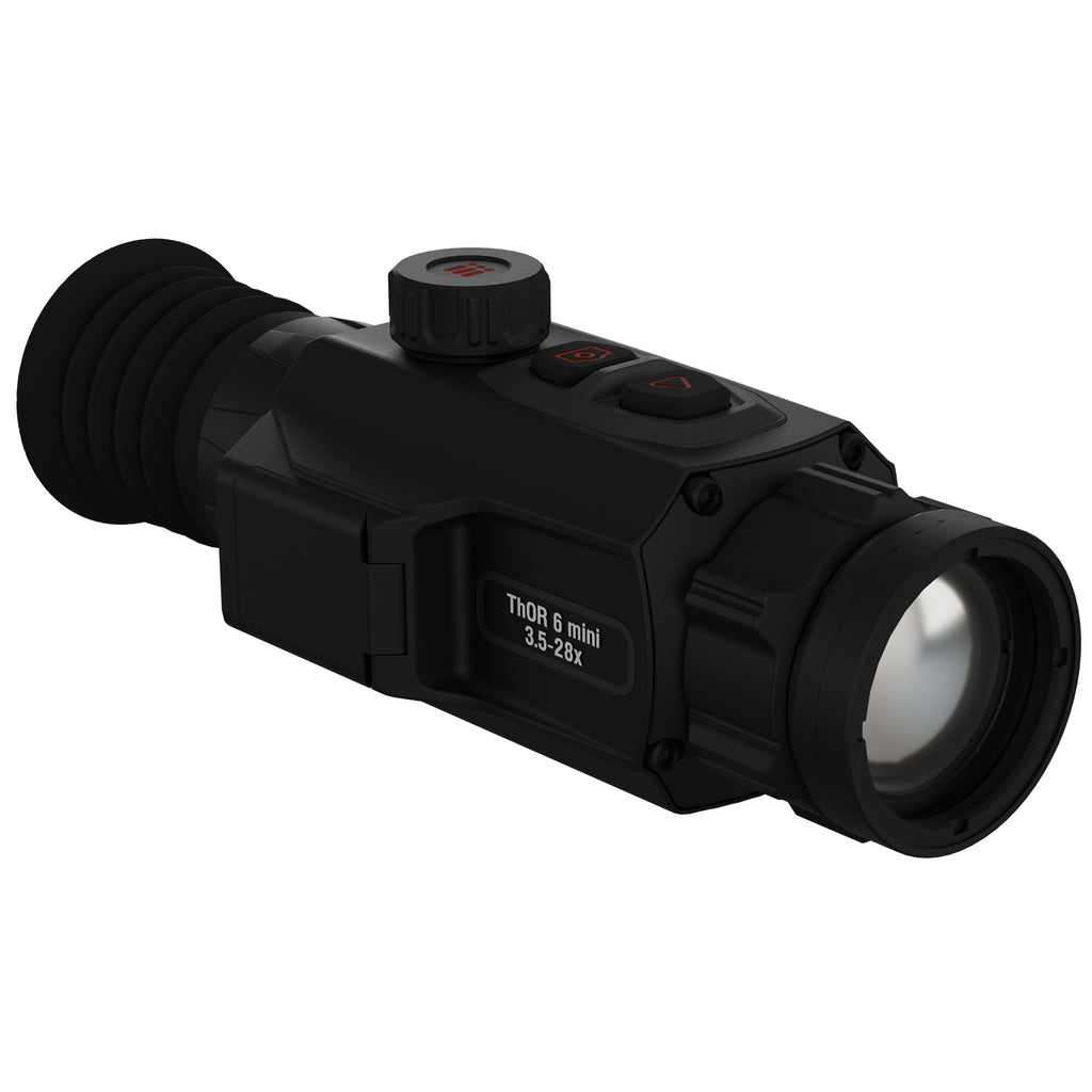 ATN Corp, ThOR 6 Mini, Thermal Rifle Scope, 3.5-28X Magnification, 35mm Objective, Multiple Reticles, Black, Includes Carry Case and Charging Cable