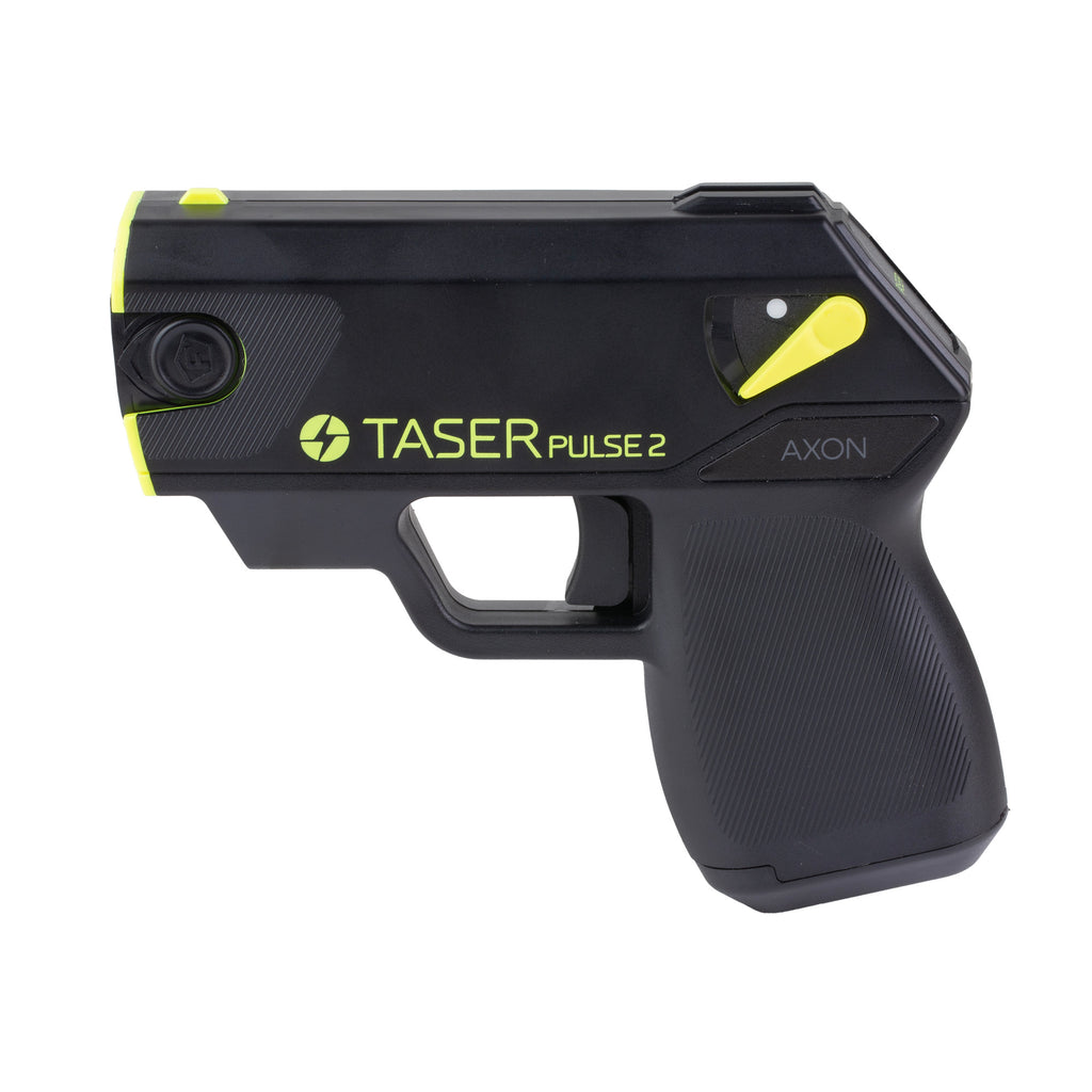 TASER, Pulse 2 Kit, Black and Yellow, Includes 2 Live Cartridges, Lithium Battery, Conductive Practice Target, and Soft Carry Sleeve