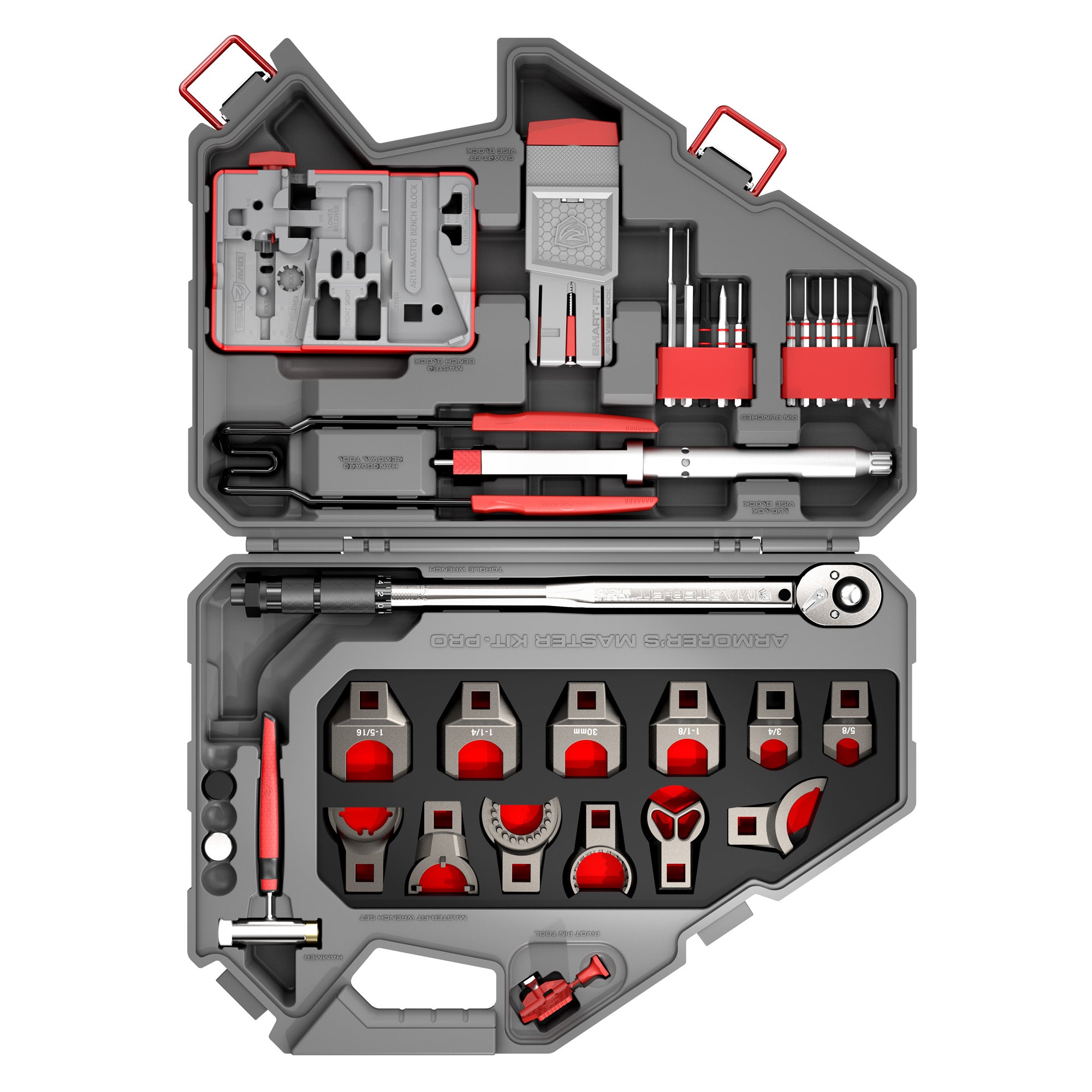 Real Avid, Armorer's Master Kit AR15 PRO, AR15 Tool Kit, Gray Carry Case