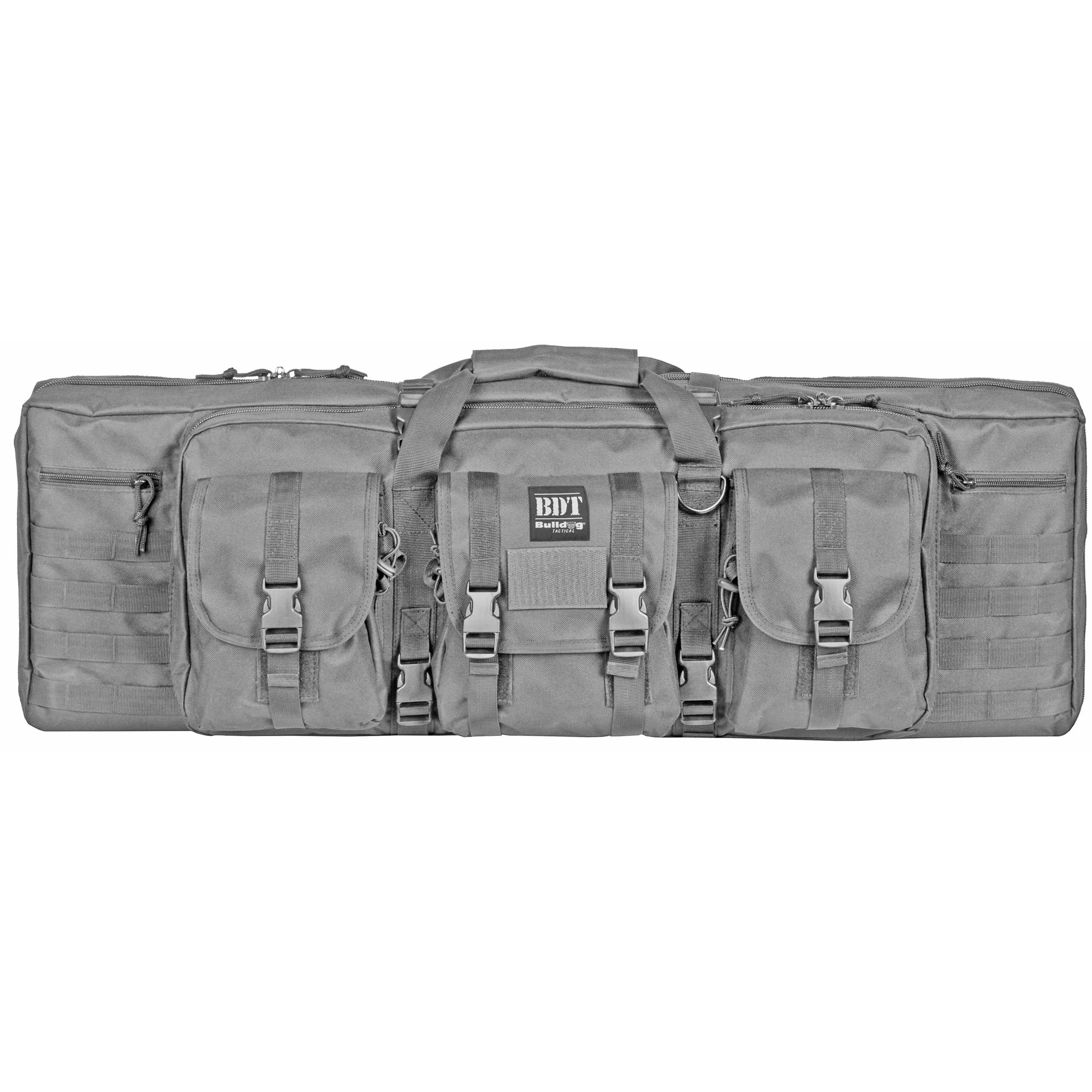 Bulldog Cases, Deluxe Tactical Rifle Case, Fits Single Rifle, Three Front Acc. Pockets, Large Main Front Pocket, Back Pack Straps, 36" Soft Case, Seal Gray