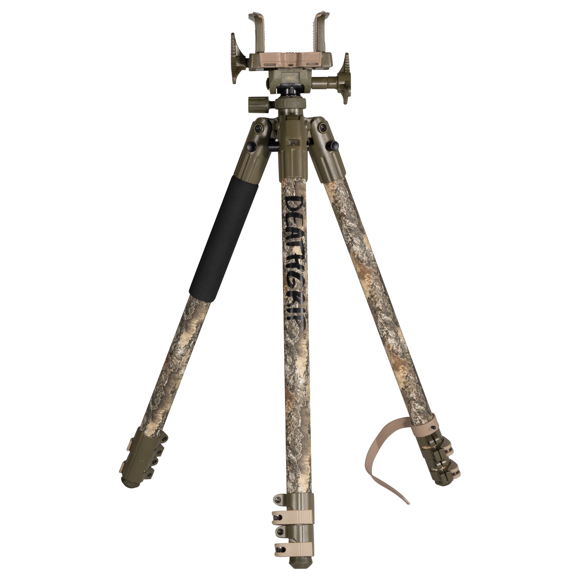 BOG, Deathgrip Camo Tripod, Aluminum Construction, Matte Finish, Realtree Excape Camo, Includes Adjustable Deathgrip Clamp