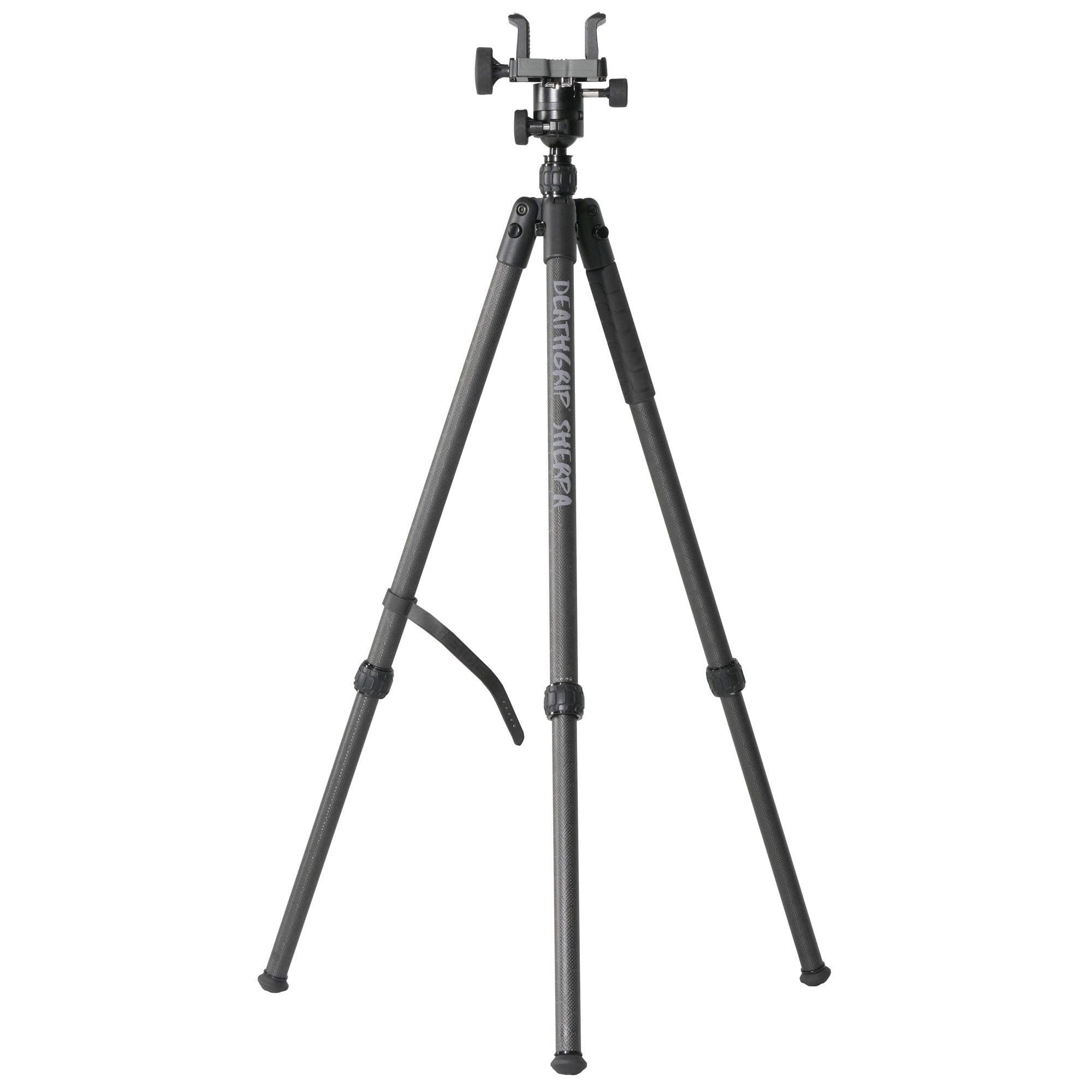 BOG, Deathgrip Sherpa, Tripod, Carbon Fiber Construction, Matte Finish, Includes Adjustable Deathgrip Clamp, Ball Head Mount