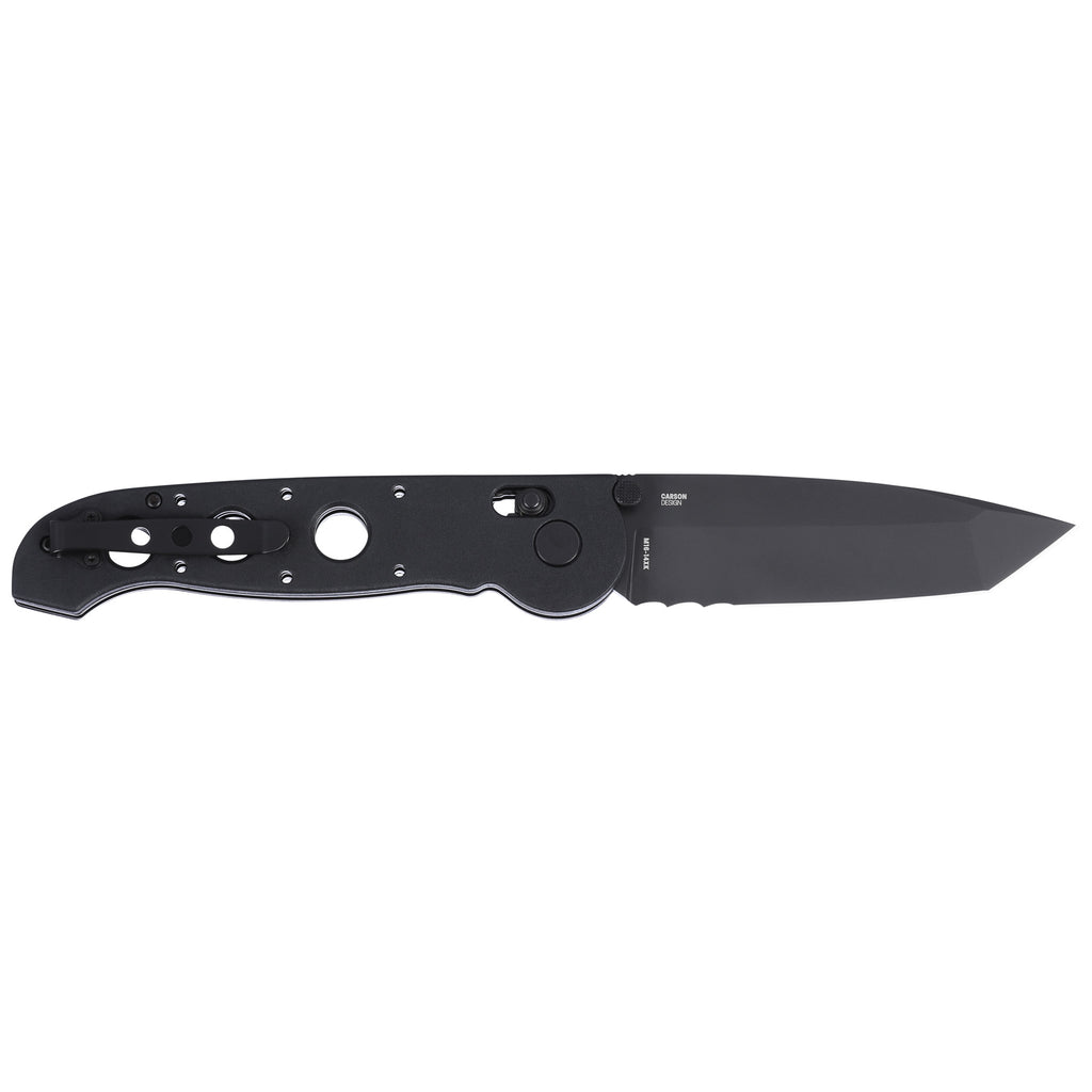 Columbia River Knife & Tool, M16-14XK, 3.97" Folding Knife, Combination Edge, D2 Steel Blade, Grivory Handle, Veff Serrations, Titanium Nitride Finish, Black, Crossbar Lock, IKBS