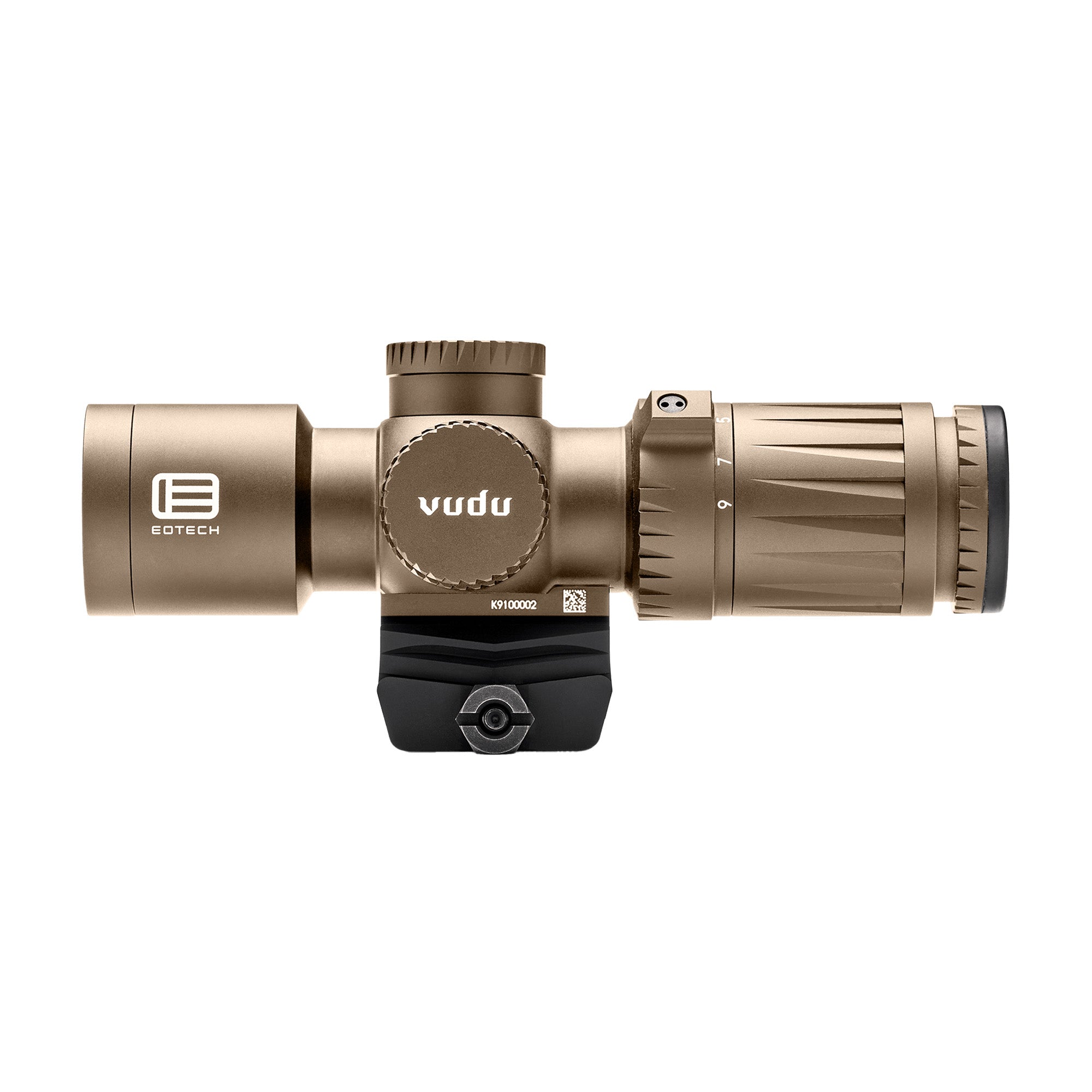 EOTECH, Vudu, Rifle Scope, 3-9X Magnification, 32mm Objective, Second Focal Plate, Compatible with Mini-ACOG Mounts, MR5 Illuminated MOA Reticle, Matte Finish, Tan, Includes Mount