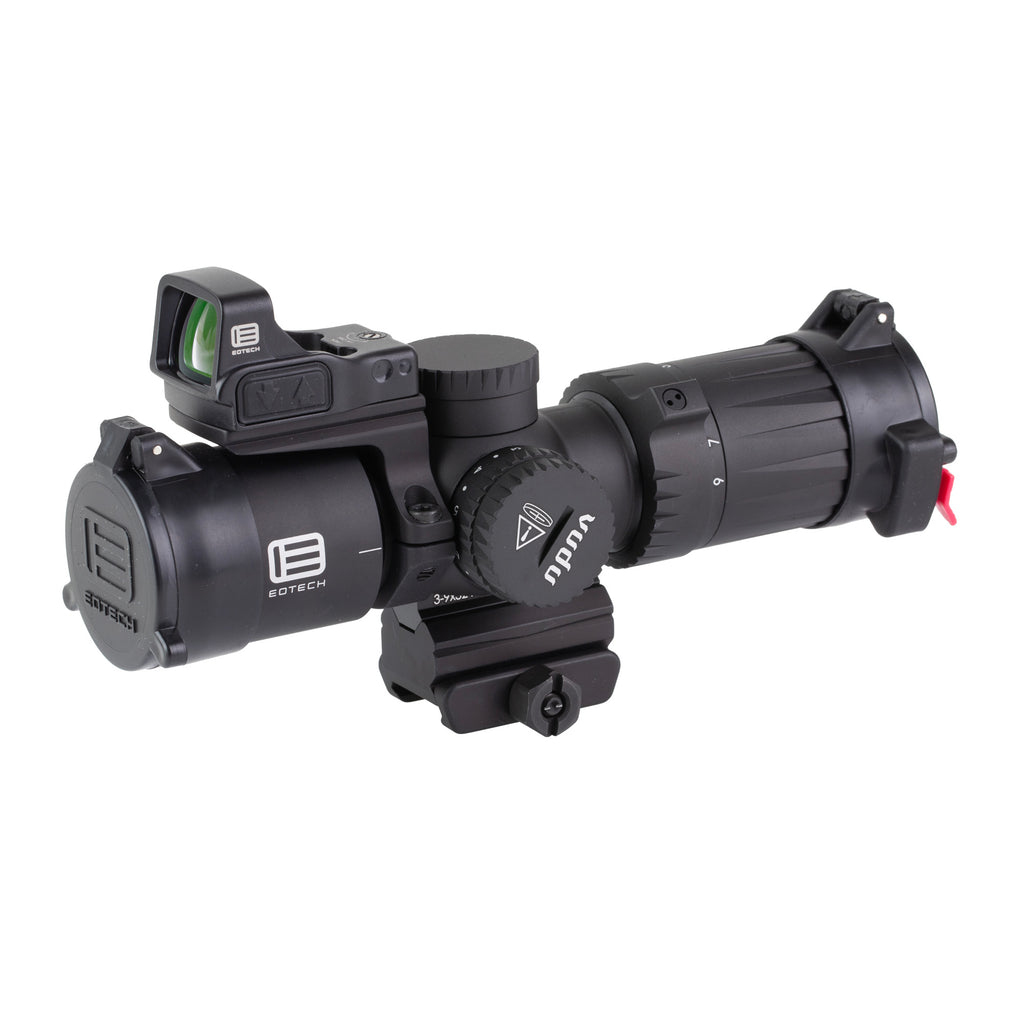 EOTECH, Vudu, Rifle Scope, 3-9X Magnification, 32mm Objective, Second Focal Plane, Illuminated MD-6 Reticle, Matte Finish, Black, Includes Integrated Mount with EFLX Sight