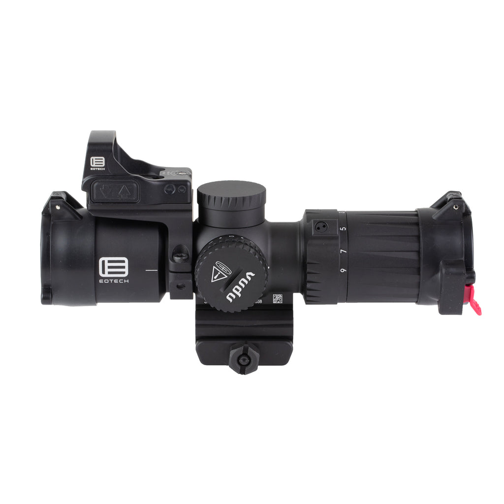 EOTECH, Vudu, Rifle Scope, 3-9X Magnification, 32mm Objective, Second Focal Plane, Illuminated MD-6 Reticle, Matte Finish, Black, Includes Integrated Mount with EFLX Sight