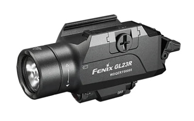 FENIX, GL23R, Weapon Light, White LED with Green Laser, 1,200 Lumens, 3.43" Long, Fits GLOCK and 1913 Rails, Includes Rechargeable 18350 Battery and USB Type-C Charging Cable