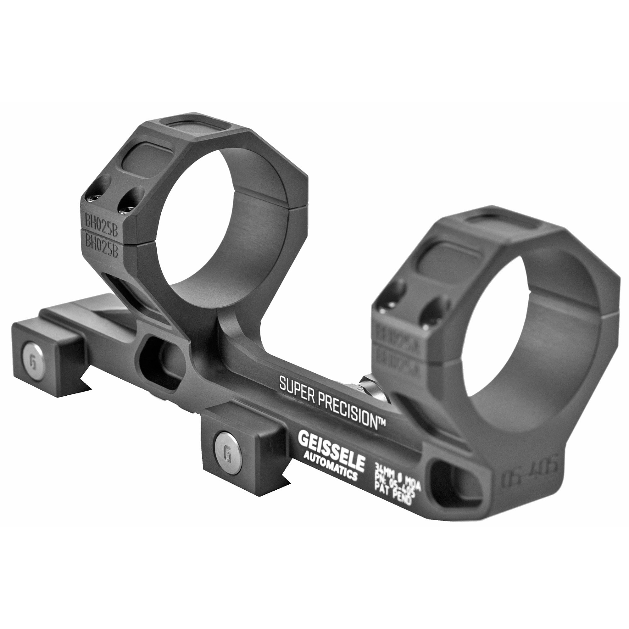 Geissele Automatics, Super Precision, Extended Mount, 34mm, Black Color, Anodized Finish