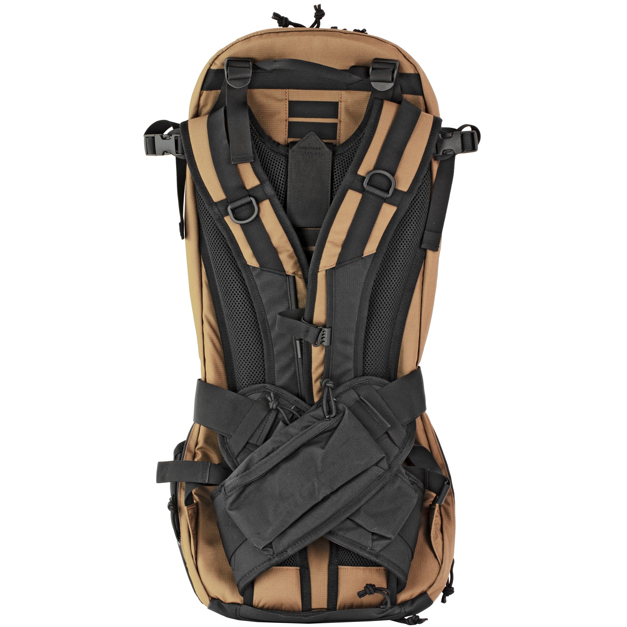 Grey Ghost Gear, Apparition SBR Bag, Backpack, Can Fit a 10.5" or Shorter SBR, Black/Brown, 27"H Without Extended Bottom/33"H With Extended Bottom X 12"W X 4"D