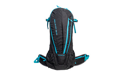 Grey Ghost Gear, Apparition SBR Bag, Backpack, Can Fit a 10.5" or Shorter SBR, Solid Black with Cyan Zips, 27" Height Without Extended Bottom/33" Height With Extended Bottom X12"WX4"D