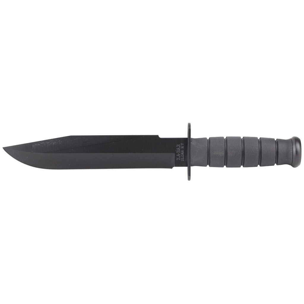 KA-BAR Knives, KA-BAR, Fighter, Fixed Blade Knife, 8" Blade Length, 12.8" Overall Length, Clip Point, 1095 Cro-Van Steel, Matte Finish, Black, Includes Plastic Sheath