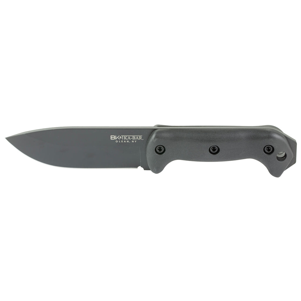 KA-BAR Knives, Becker Campanion, Fixed Blade Knife, 5.25" Blade Length, 10.5" Overall Length, Drop Point, Plain Edge, 1095 Cro-Van Black Blade, Black Ultramid Handle, Includes Molle Compatible Plastic Sheath