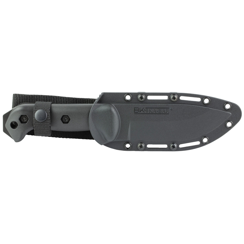 KA-BAR Knives, Becker Campanion, Fixed Blade Knife, 5.25" Blade Length, 10.5" Overall Length, Drop Point, Plain Edge, 1095 Cro-Van Black Blade, Black Ultramid Handle, Includes Molle Compatible Plastic Sheath