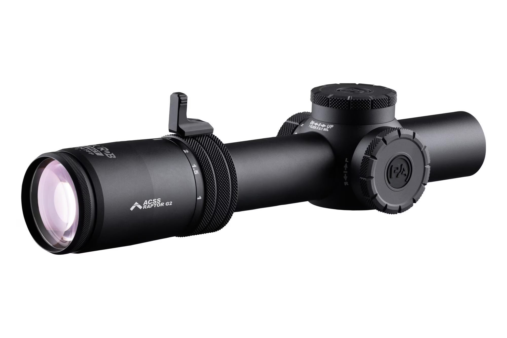 Primary Arms Compact PLxC 1-8x24 FFP RDB Rifle Scope - ACSS Raptor 5.56/.308 Yard G2 Reticle
