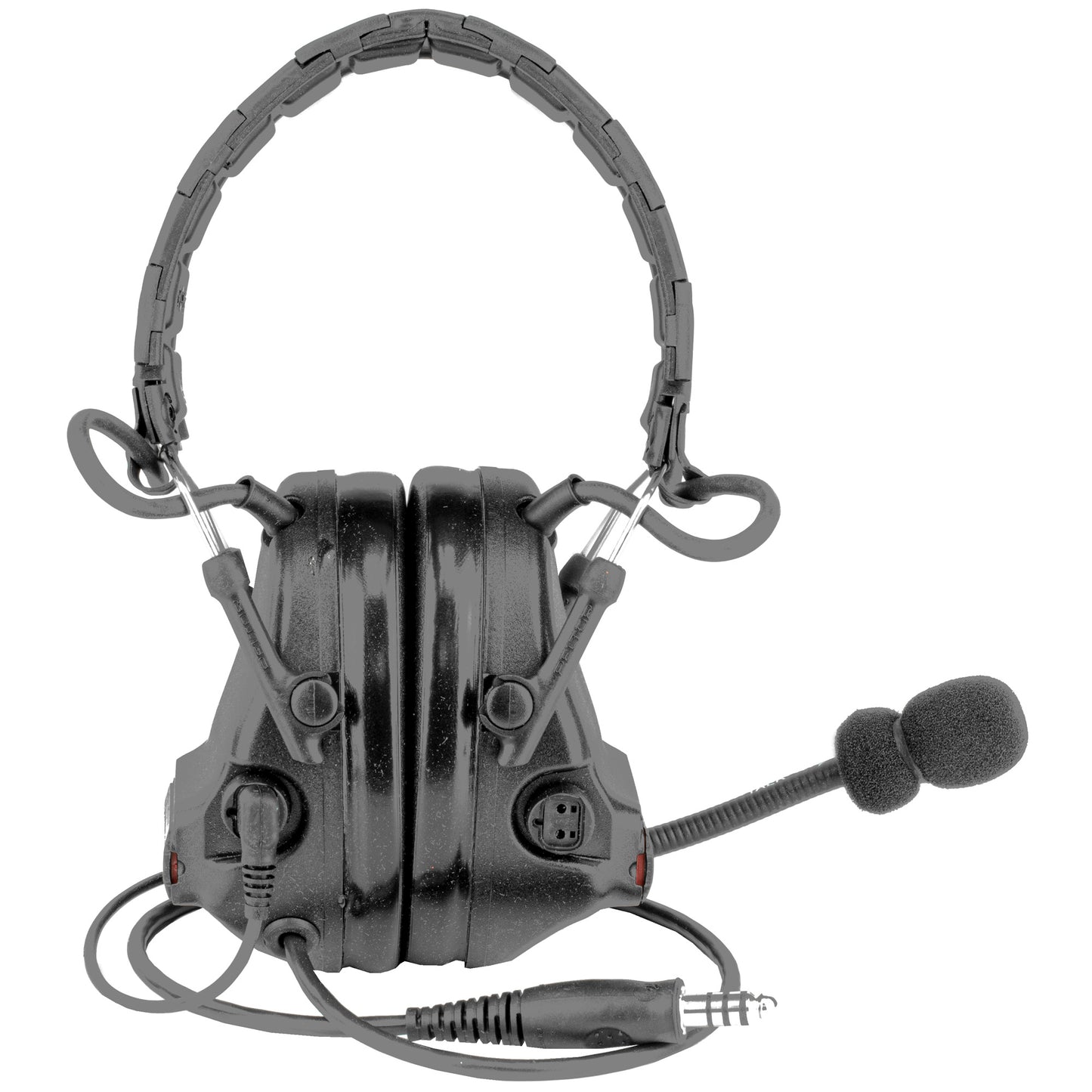 3M/Peltor, ComTac V, Electronic Earmuff, Headband, Foldable, Single Lead, Standard Dynamic Mic, NATO Wiring, Black Color