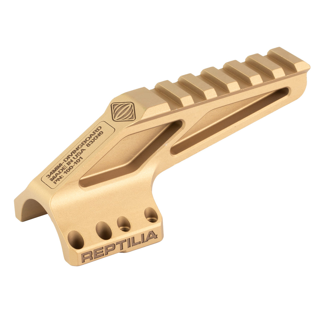 Reptilia, ROF-Diving Board, Mount, Fits AUS and Geissele Super Precision, 34mm, Anodized Finish, Flat Dark Earth