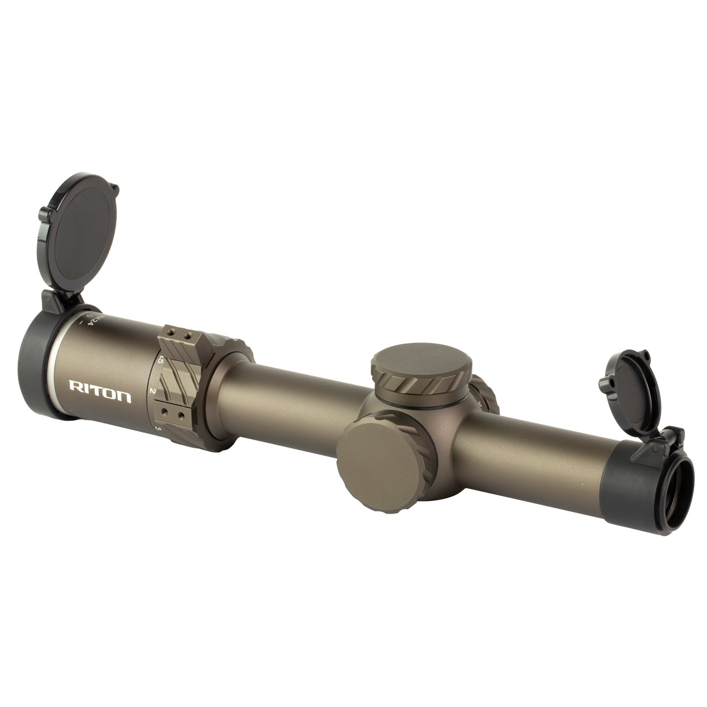 Riton Optics, 3 Series Tactix, Rifle Scope, 1-8X24mm, 30mm Tube, OT Illuminated Reticle, Second Focal Plane, Flat Dark Earth