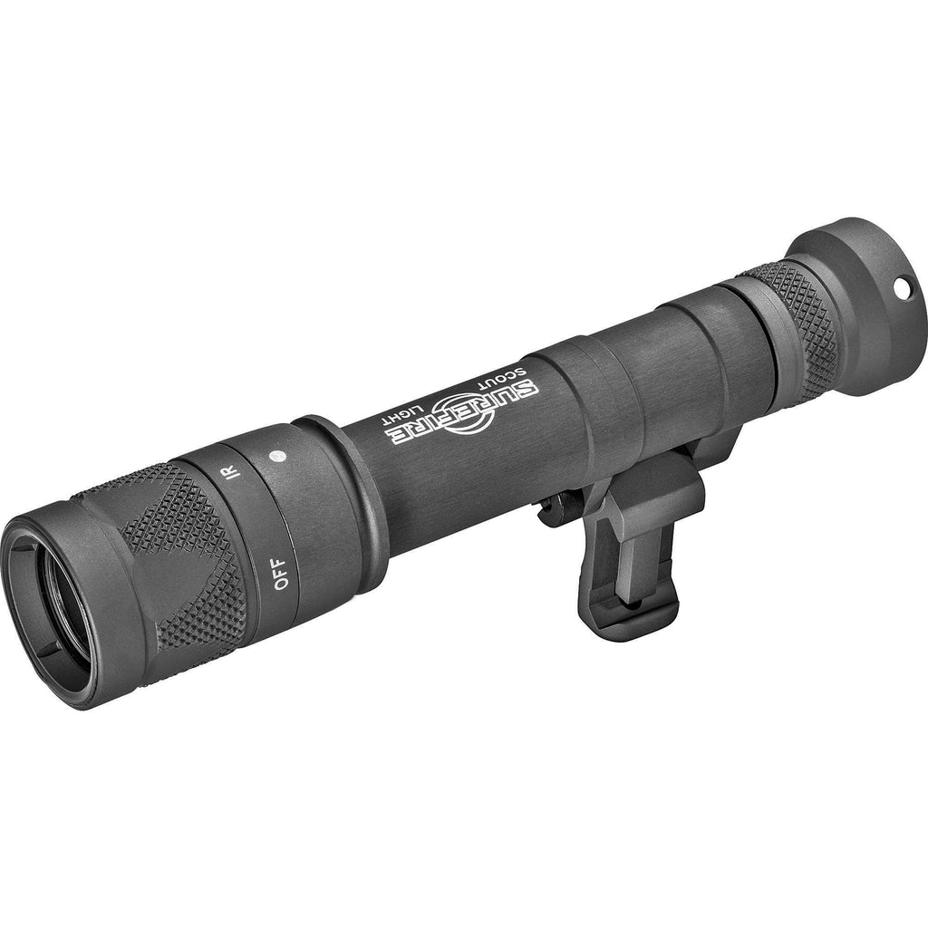 Surefire, M640V Scout Pro Flashlight, LED, 350 Lumens White Light/120mW of IR, Black Finish, 1913 Picatinny Mount installed, MLOK Mount included, Z68 On/Off Tailcap