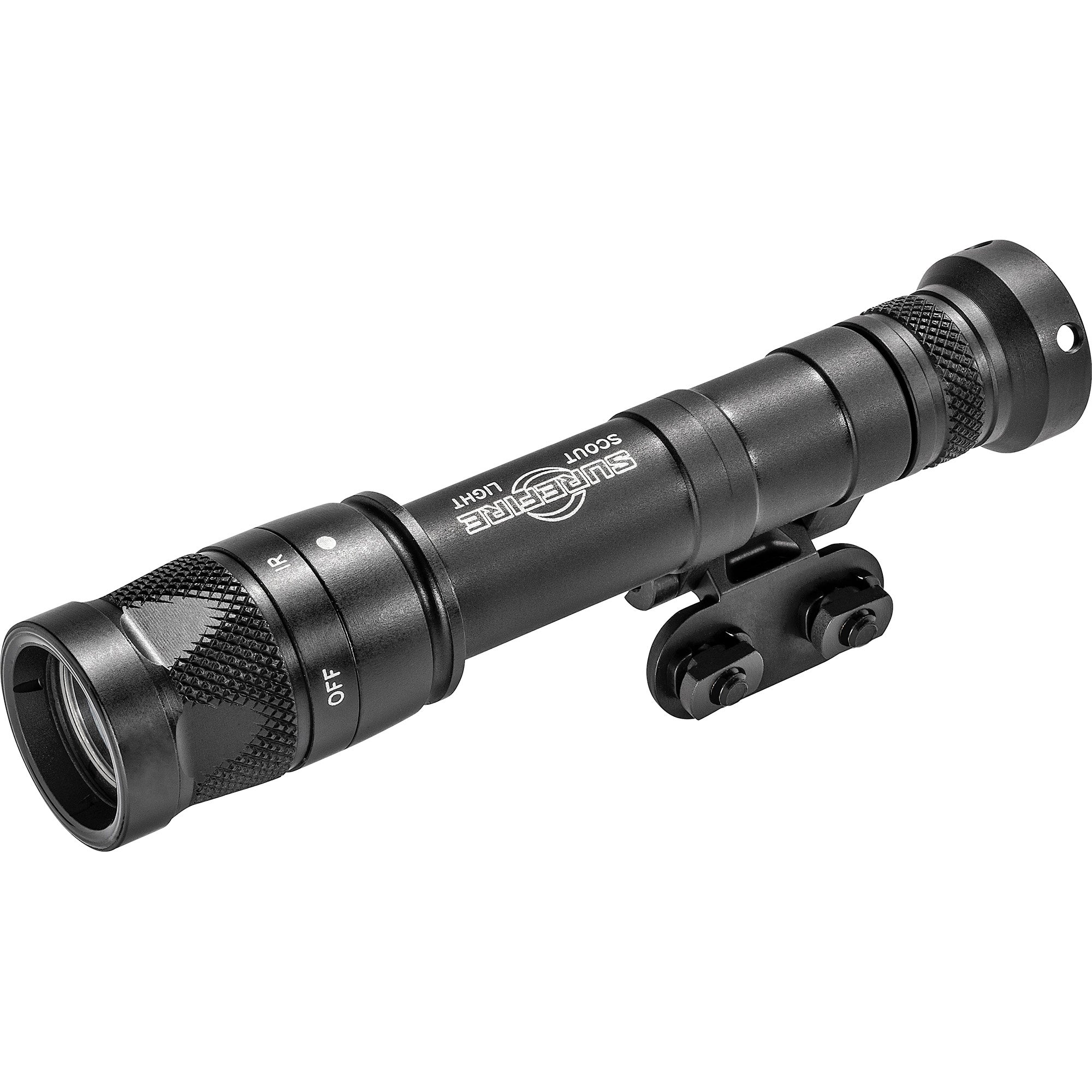 Surefire, M640V Scout Pro Flashlight, LED, 350 Lumens White Light/120mW of IR, Black Finish, 1913 Picatinny Mount installed, MLOK Mount included, Z68 On/Off Tailcap
