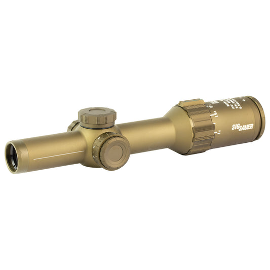 Sig Sauer, TANGO 6T, Rifle Scope, 1-6X24mm, First Focal Plane, DWLR 556 Illuminated Reticle, Capped Turrant, Flat Dark Earth, Includes Power Selector Throw Lever, Direct View Optic